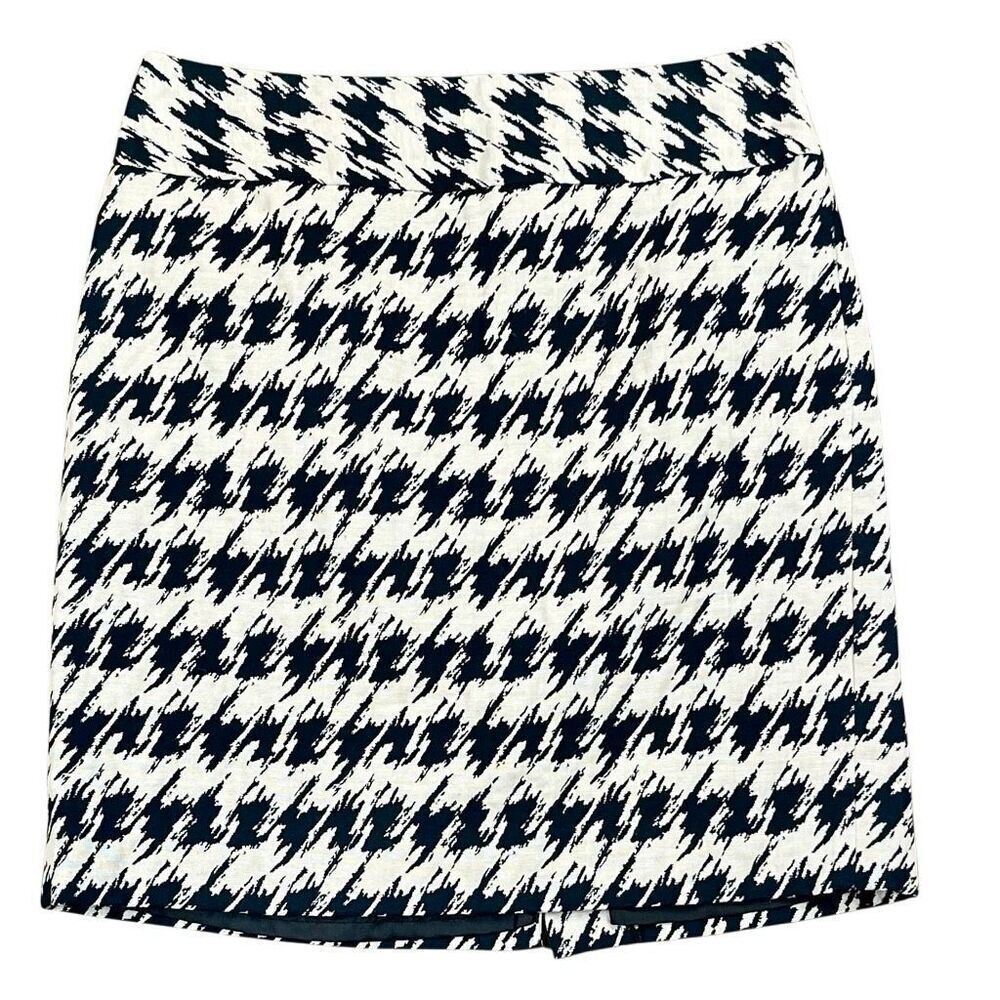 Ann Taylor Petite Beige Houndstooth Mini Skirt 4P